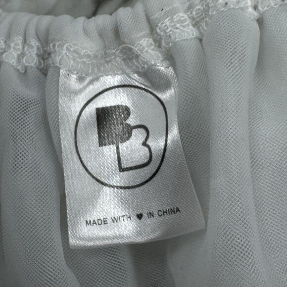 Emma Rose x Beginning Women’s White Tulle Ruffle Halter Peplum Tutu Top Bridal - Picture 10 of 13